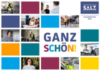 Buntes Titelmotiv des Geschäftsberichts 2022 mit zahlreichen Mitarbeitern aus den unterschiedlichsten Geschäftsbereichen
